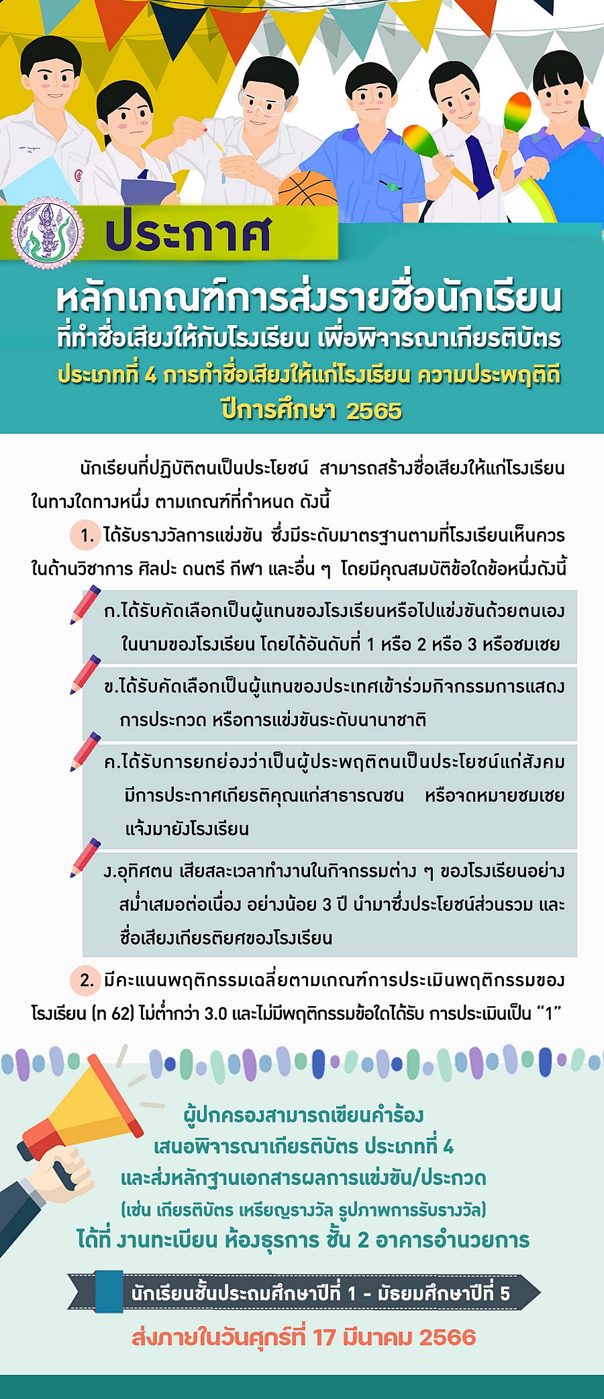 MMMหลักเกณฑ์การส่งรายชื่อพิจารณาเกียรติบัตร